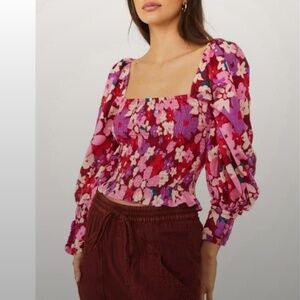 Free People Ariana Printed Top - Party Combo